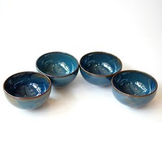 She's Deco 手繪瘦身飯碗 4入組, 鐵藍色, 4個