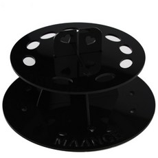 MAANGE 圓形10孔化妝刷晾乾架, 黑色, 1個