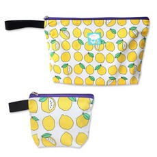 CUTE ECO 名稱標籤北歐袋裝檸檬, 餐盤收納袋+小收納袋, 1組