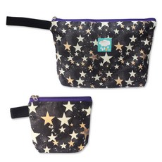 CUTE ECO 北歐風印花午餐袋 星星, 餐盤收納袋+小收納袋, 1組