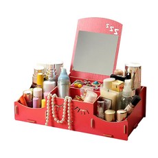 인터팝 슬립 화장대 화장품정리대, 레드, 1개