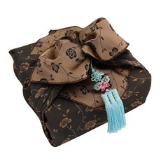 happytool 牡丹雙端包袱布+天空吊墜繩 隨機出貨, 棕色的, 1個