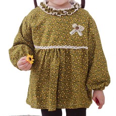 K Corporation 兒童圍裙罩衫 莫內31 尺寸2, 卡其色, 1 個