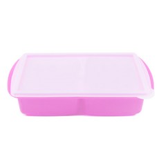 블룸엣홈 실리콘 양념큐브 2구 보관용기, 핑크, 1개