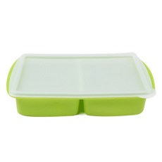 블룸엣홈 실리콘 양념큐브 2구 보관용기, 그린, 1개