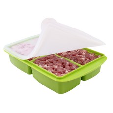 블룸엣홈 실리콘 양념큐브 4구 보관용기, 그린, 1개