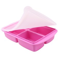 블룸엣홈 실리콘 양념큐브 4구 보관용기, 핑크, 1개