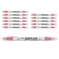 자바펜 듀플렉스 트윈 마일드 형광펜, 와인, 12개입