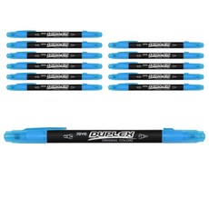 자바펜 듀플렉스 트윈 오리지널 형광펜, 하늘, 12개