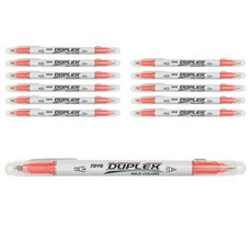자바펜 듀플렉스 트윈 마일드 형광펜, 레드, 12개