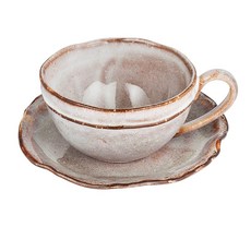 세라미루프 티컵&소서 9.5cm, 화이트, 1세트, 1개