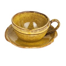 세라미루프 티컵&소서 9.5cm, 옐로우, 1세트, 1개