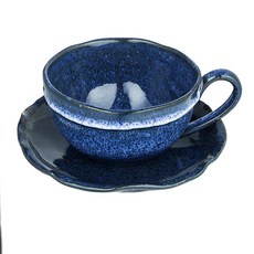 세라미루프 티컵&소서 9.5cm, 다크블루, 1세트, 1개