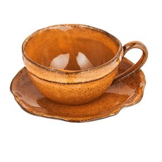 CERAMIRUPE 茶杯+茶托 9.5cm, 橘子, 1套