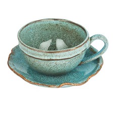 세라미루프 티컵&소서 9.5cm, 아쿠아, 1세트, 1개