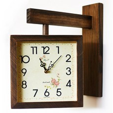 Lumia Avra 方形原木雙面掛鐘 101, 棕色