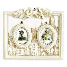 키다리데코 리본사각 2P액자 그림 랜덤 발송, 아이보리, 1개