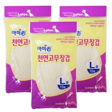 마미손 라텍스장갑 대형 24cm x 10.5cm, 10매, 3개, 대(L)