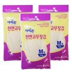 마미손 라텍스장갑 중형 24cm x 9.5cm, 10매, 3개, 중(M)