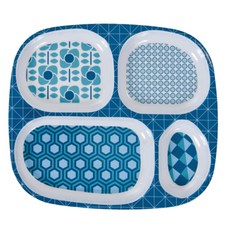 세브라 8032 멜라민 4칸 식판, Graphic blue, 1개