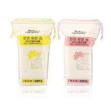 인터팝 화장솜 I-215 색상랜덤, 50개입, 2개