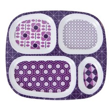 세브라 8032 멜라민 4칸 식판, Graphic lilac, 1개
