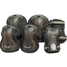 wheelers Mighty兒童護具組 膝蓋+手肘+手腕, 黑色