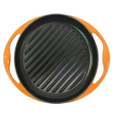 르크루제 원형무쇠그릴 주황, 1개, 25cm