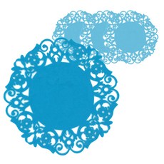인터팝 실리콘 레이스 컵받침 M, 블루, 4개, 1개