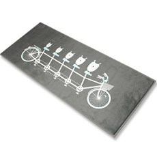 LKEY 廚房地墊 貓頭鷹自行車, 深灰色