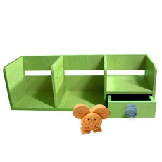 보우데코 지후 키즈 서랍 책꽂이, 그린워시