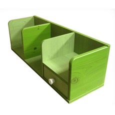 보우데코 플로렌 3단 서랍 책꽂이 A, 그린워시