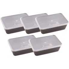 내열강화 블랙 직사각 1칸 일회용도시락 중 T-650A, 5개입, 2개