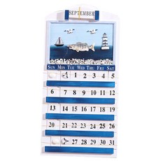 캔버라 우드 마린시계 만년달력 시계 인테리어 달력, 혼합색상, 1개