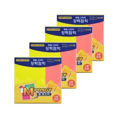 M POSGY 強力螢光便利貼 2款 5176PY+2576PP, 4套