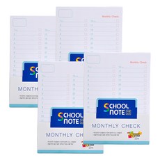 M POSGY 學校筆記月計畫本, 20 張 x 4, 混合顏色
