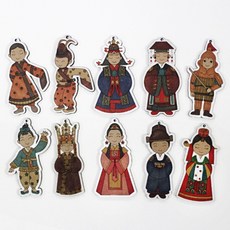 色紙青韓國傳統服飾木頭藝術 10種, 混色, 1套