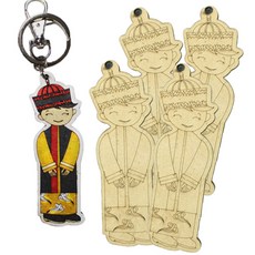 색지청 세계다문화의상 우드아트 4, 중국 파오, 4개