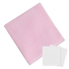 Songwol 松月 20支精梳棉素色浴巾 粉色+擦手巾, 1組