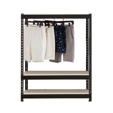 폴던스랙 선반행거 1200x400x1500 2단, 블랙