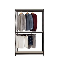 폴던스랙 더블 선반행거 1000x400x1500 3단, 블랙