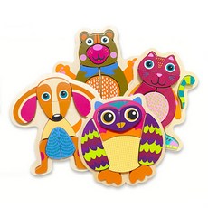 캐스B 튼튼 큐티동물 입체퍼즐 4종, 1세트, 9피스