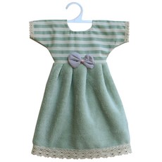 條紋連身裙造型擦手巾, 卡其色, 1 個