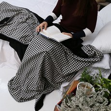 까사베르데 체크 극세사 두겹 담요