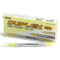 자바펜 듀플렉스 트윈 마일드 형광펜, 노랑, 12개