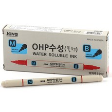 JAVAPEN OHP水性筆 M&B, 紅色, 12個