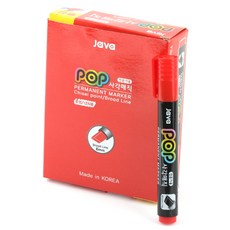 JAVAPEN POP 方頭麥克筆, 紅色, 12個