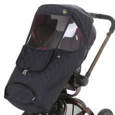 MomNest Ryan Spin防寒推車雨罩, 藍黑色, 1台