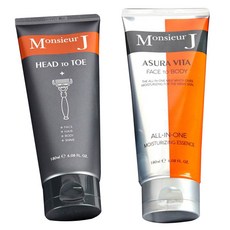 MONSIEUR J Asura Vita 從頭到腳多合一護膚套組, 保濕精華+潔面乳, 1組