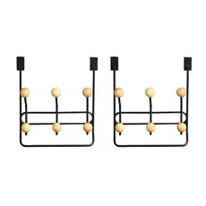 木製門後6連掛鉤, 單一顏色, 2個